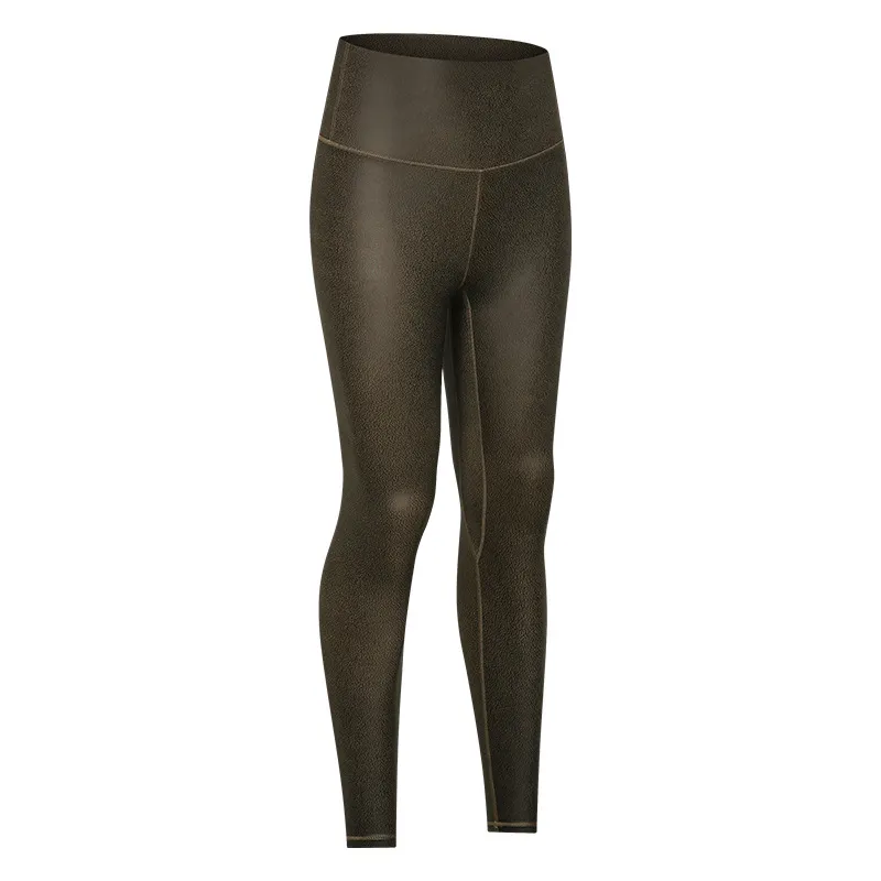 Tight Stretch Sports Fitness Pants - Tinfoil Gold