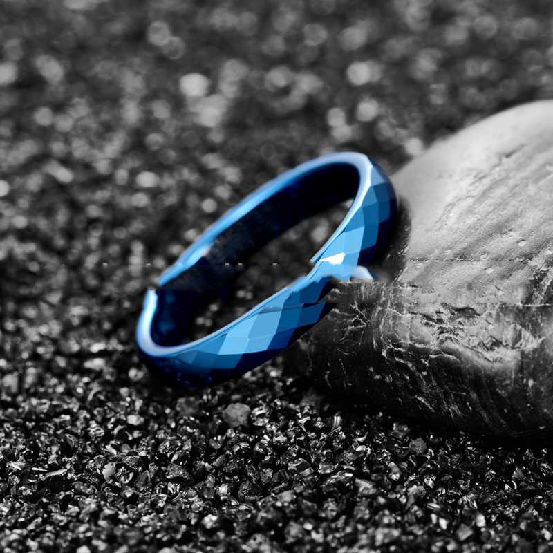 Men Women Fashion Ornament Blue Tungsten Ring