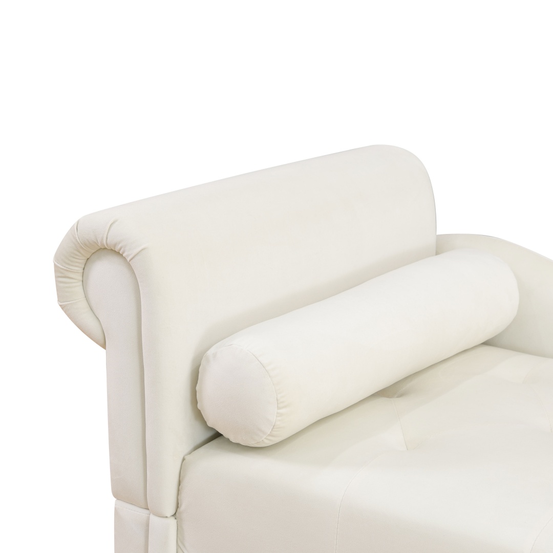 Pickup Only--White Fluffy Fabric Living Room Lounger