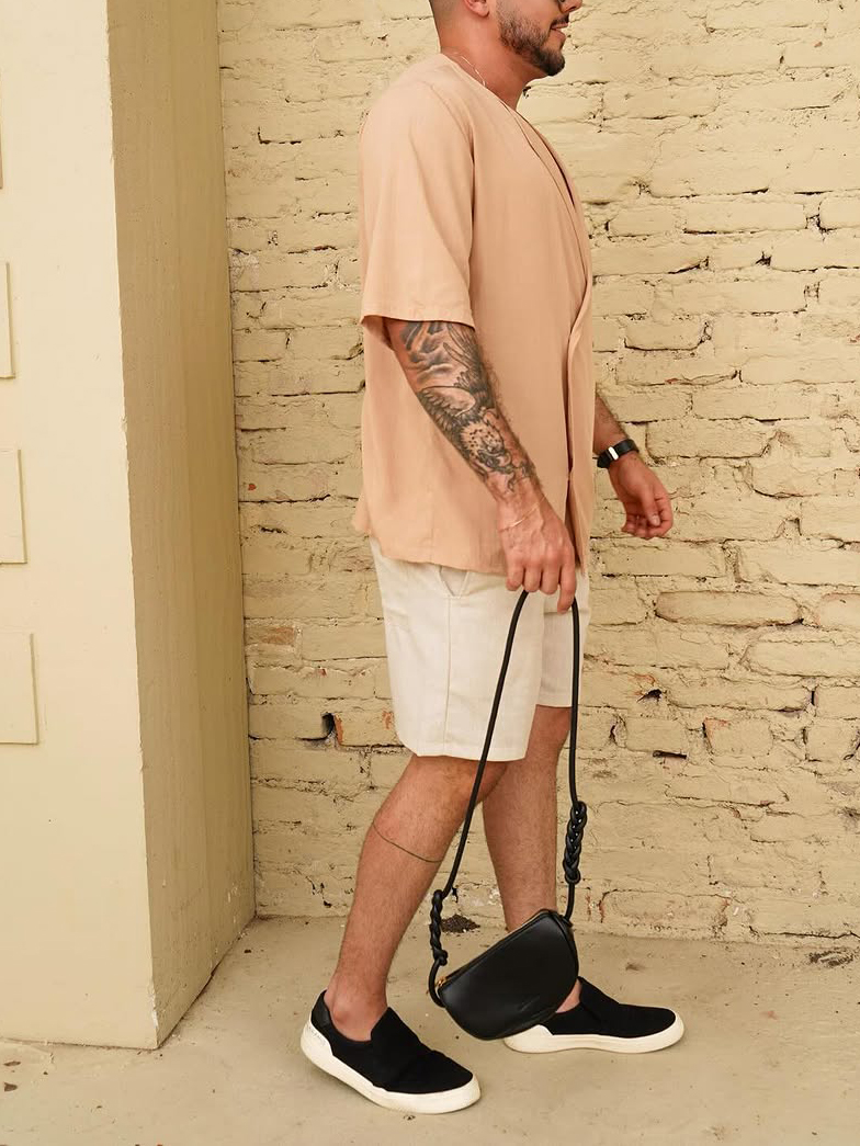 Solid Color Double-breasted Lapel Shirt