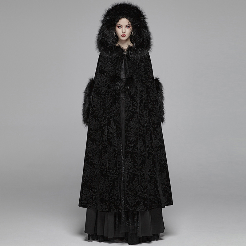 عباءة طويلة بغطاء رأس بتصميم الملكة الثلجية الداكنة من نوع ويندبريكر