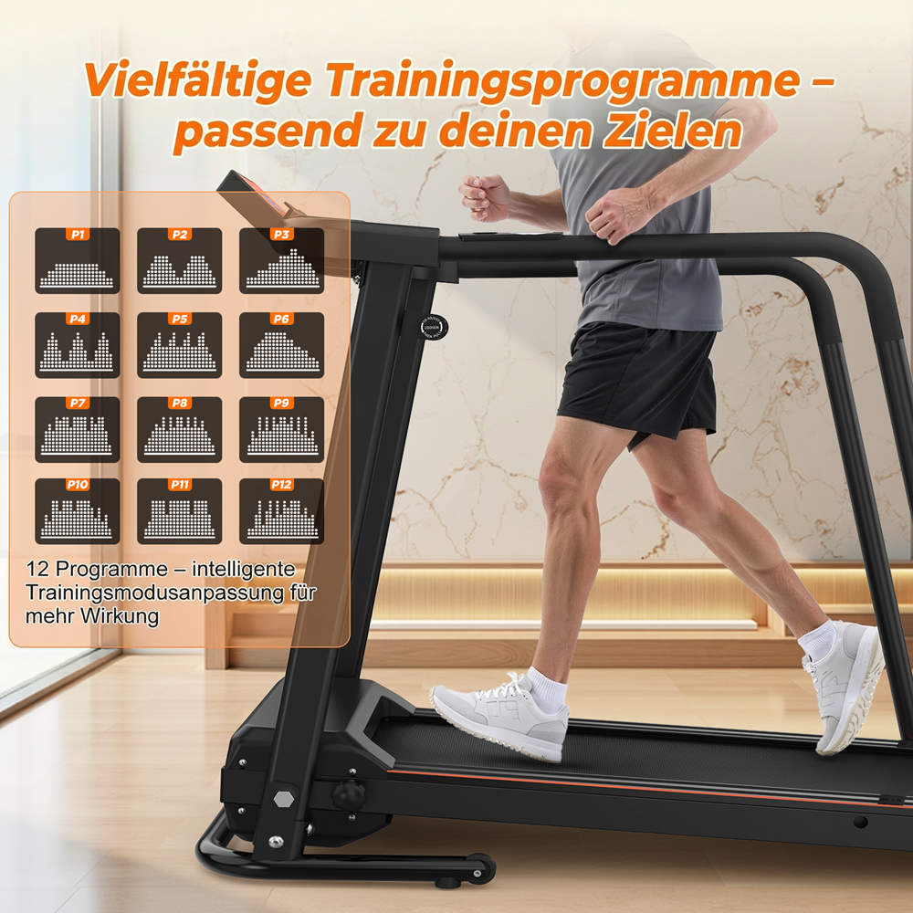 EU Treadmills For Home, Advanced Treadmills For Recovery Fitness, Portable Folding Treadmills For Seniors With Optional APP Control, 120Kg Capacity Treadmill