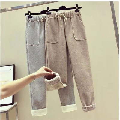 Title 1, Plus Velvet Sports Pants Thick Casual Pants Loo...