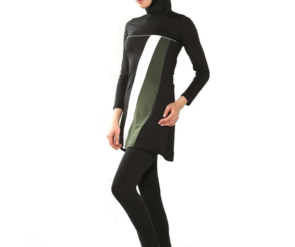 Conservative And Quick-drying Slim-fit Swimsuit Without Rims And No Chest Pad - Black