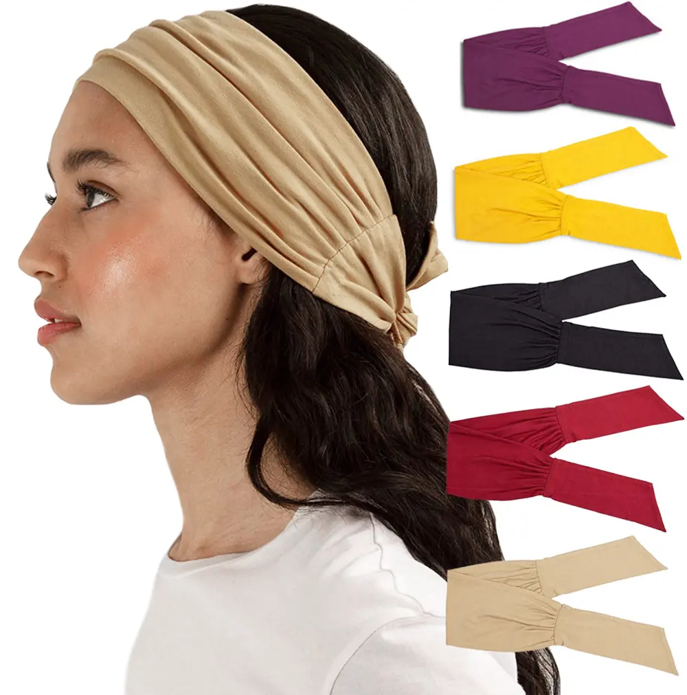 Knotted Hair Band Yoga Sports Head Elastic Broad Bandana