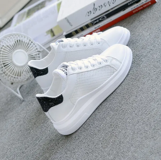 Mesh Surface Students' Flat Skateboard Women's Breathable Casual Shoes Black - Shop at LoveMi
