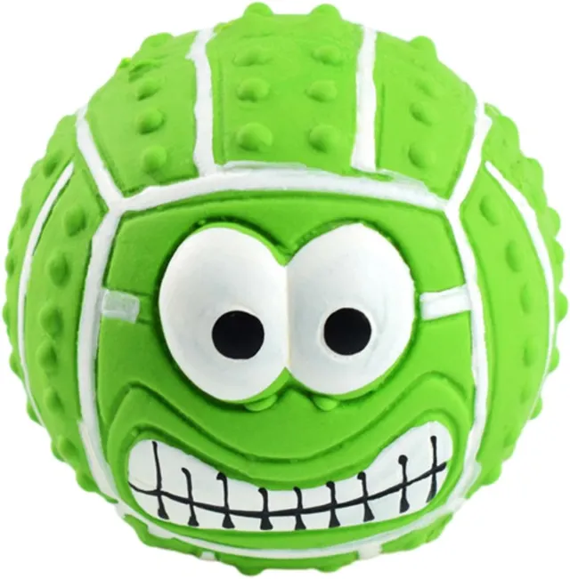 Dog Latex Balls Latex Face Ball Dog Toy Smile Face Dog Balls Bouncy Chewing Balls Squeaky Dog Face Balls Puppy Chew Toy Pet Latex Balls Suitable Fo... Green - Shop at LoveMi