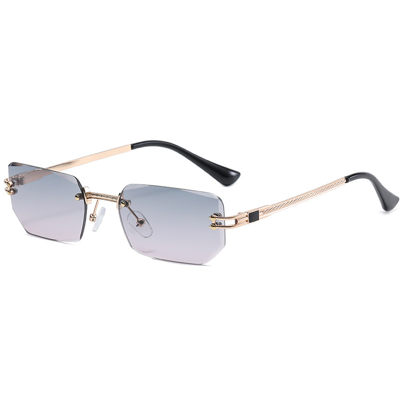 Title 10, Polygon Cut Rimless Sunglasses