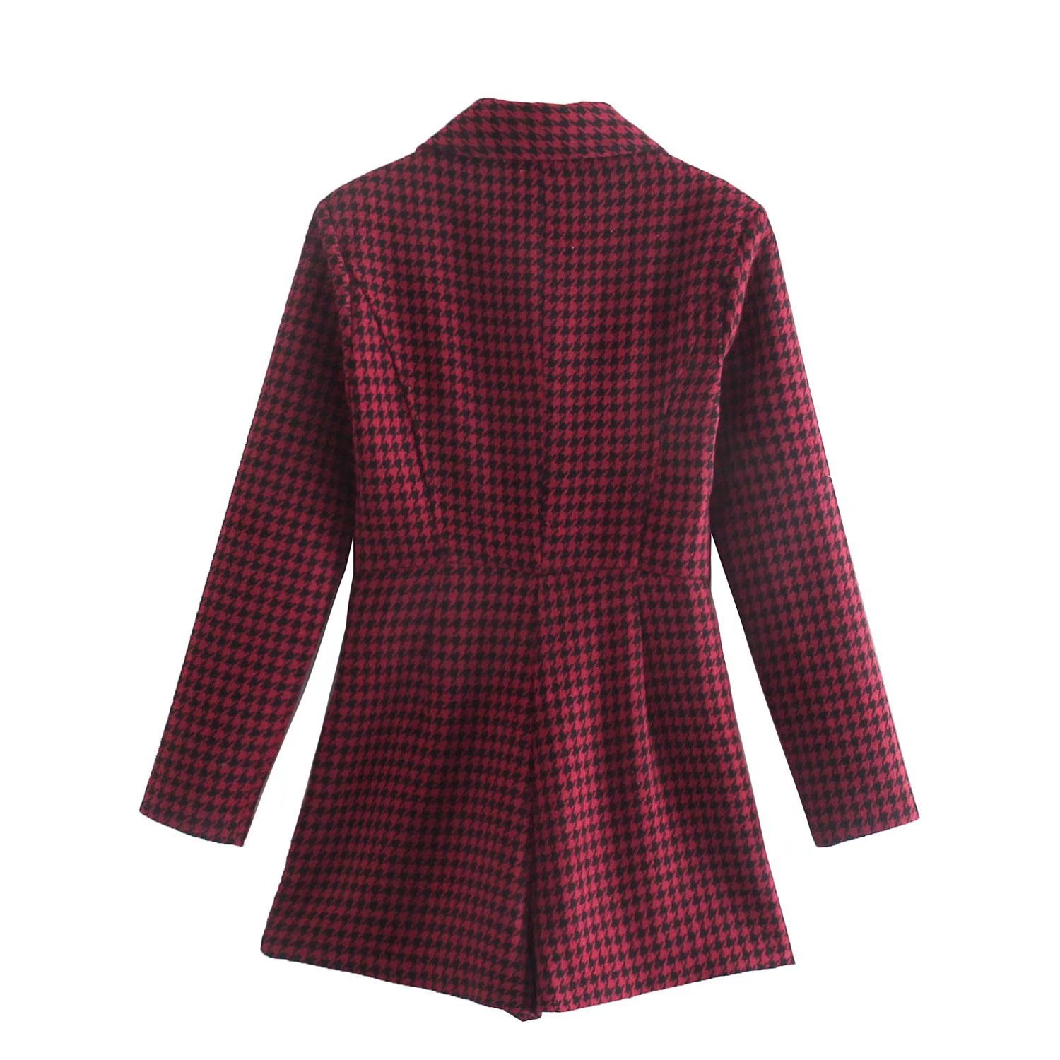 Fashion Women's Simple Houndstooth Jumpsuit Dress