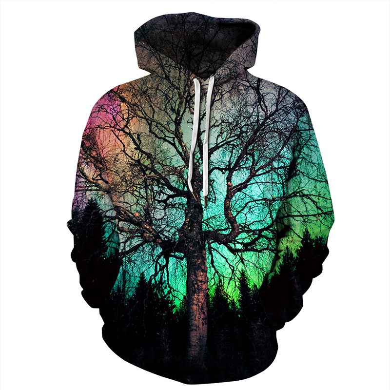 Title 2, Dames Big Tree digitale print hoodie met lange ...