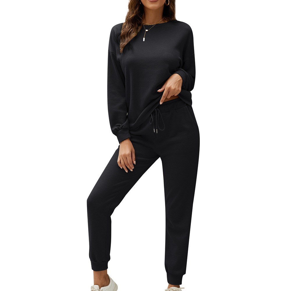 Waffle Home Long-sleeved Trousers Suit