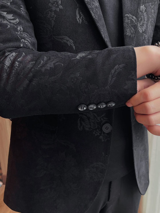 Men's Slim Fit Floral Print Casual Balzers