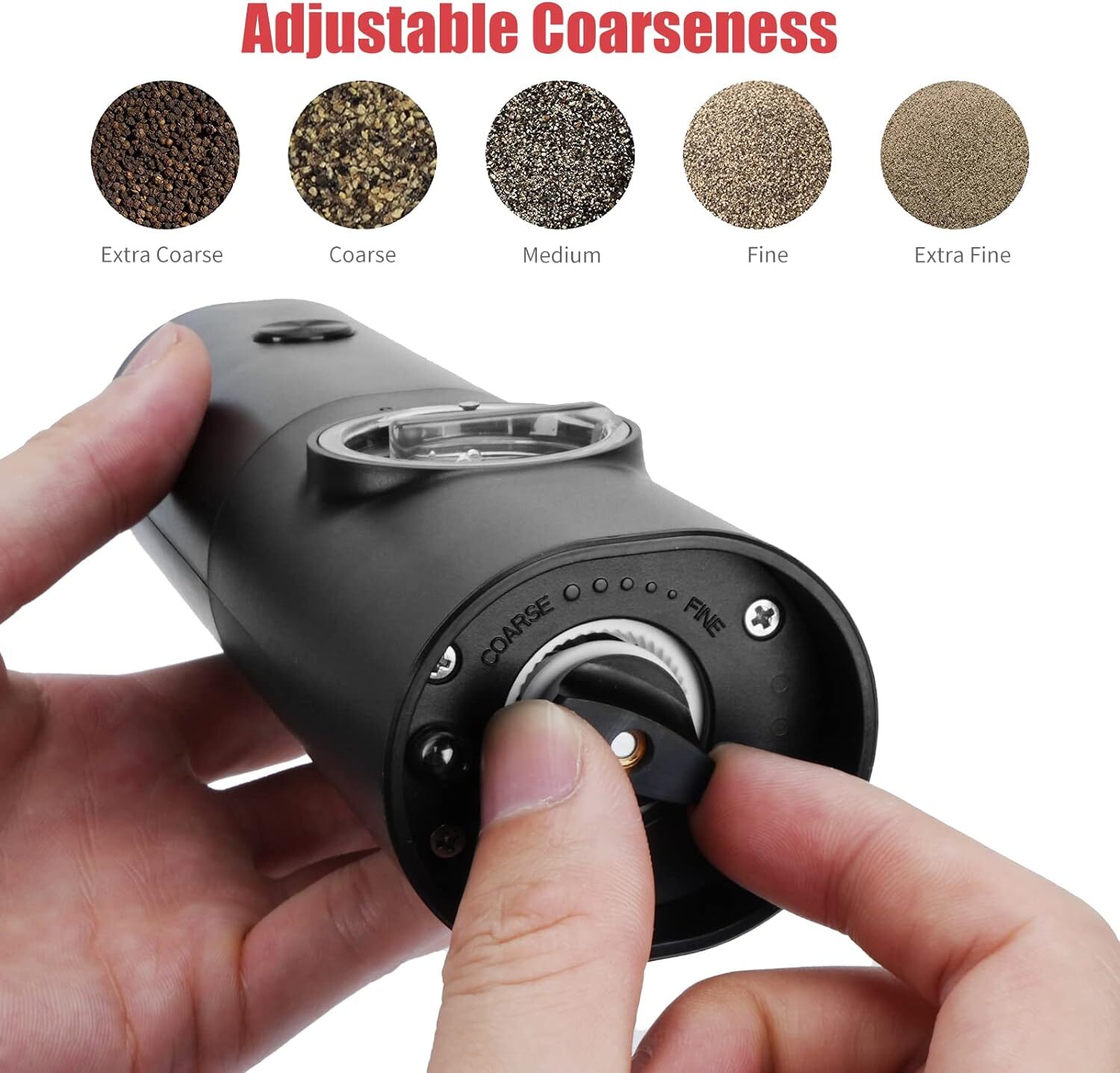 2x Electric Salt And Pepper Grinder LED Auto Mill Shaker Adjustable Coarseness 12