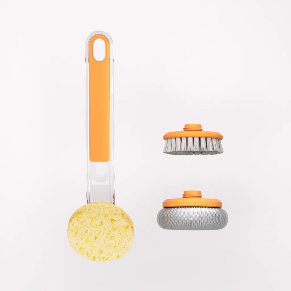 Kitchen Stove Oil And Dirt Removal Cleaning Brush - Orange