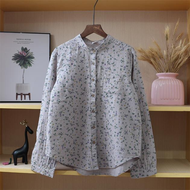 Autumn Classic Stand-up Collar Long-sleeved Shirt Student Fan