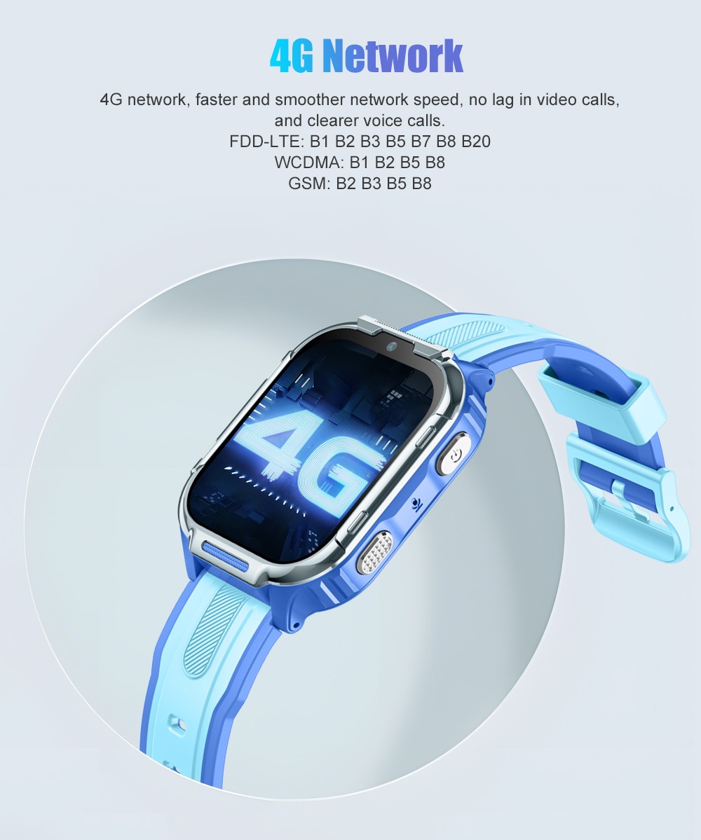 4G Kids Smart Watch With GPS Tracker, Video Call, SOS Safety Alert, WiFi Positioning, Camera, Sleep Monitor Pedometer Smartwatch For Boys And Girls