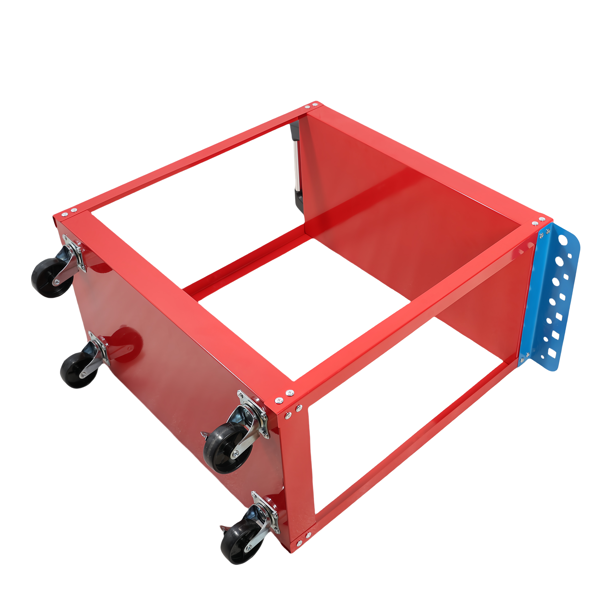 Tool Cart On Wheels, Heavy Duty Steel Utility Cart W-Lockable Wheels, 400 LBS Capacity Industrial Service Cart For Garage, Warehouse, Workshop  Two-layer Bright Red — foto 3