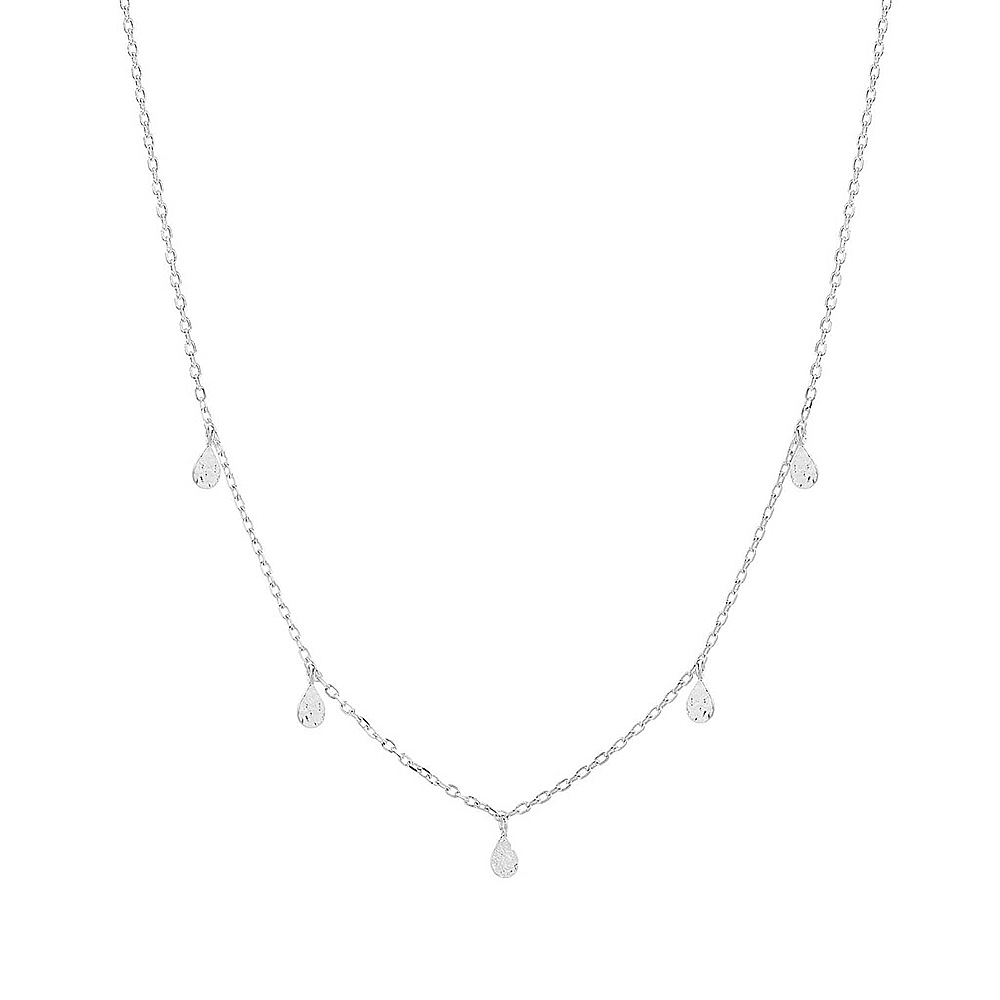 S925 Sterling Silver Water Drop Twin Necklace Clavicle Chain
