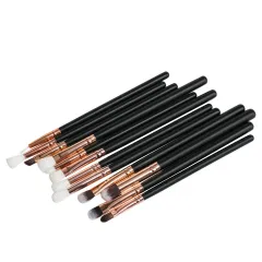 Multifunctional Makeup Brush Set With 12 Eye Tools - Black - View 1