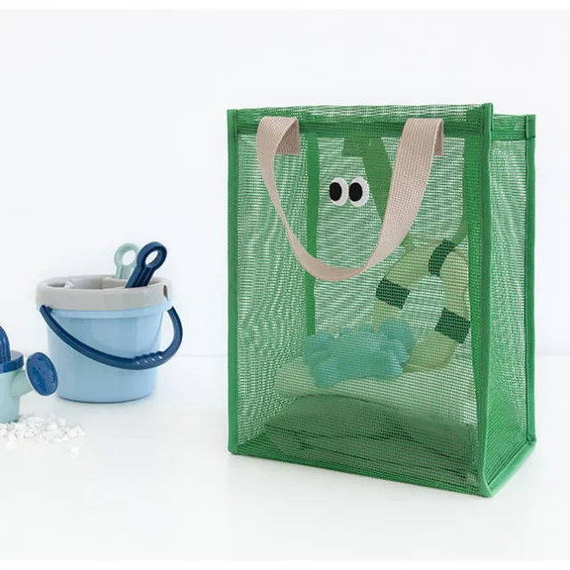 Cute Eyes Casual Travel Breathable Mesh Tote Bag Green - Shop at LoveMi