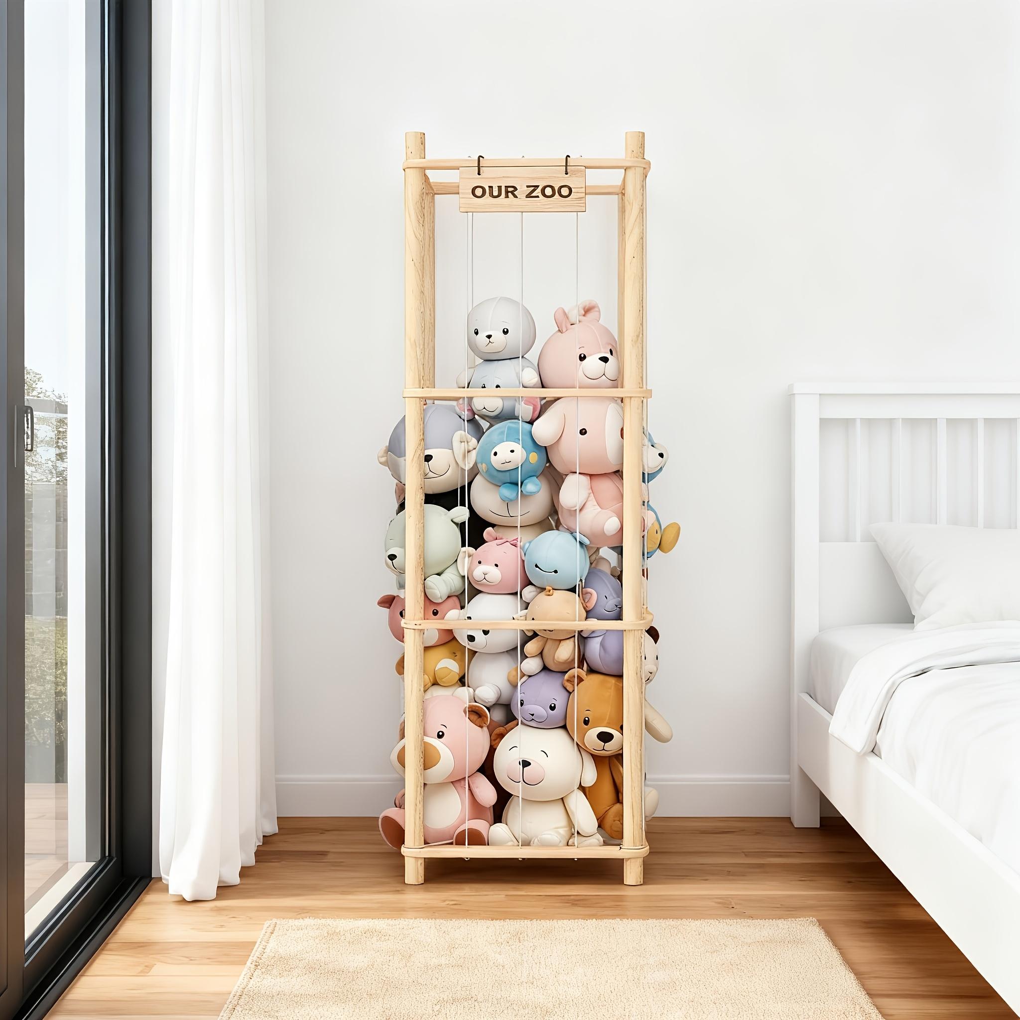 Spacious Wooden Doll Storage Shelf  Easy Assembly, Space-Saving, And Elegant Ideal For Playrooms, Bedrooms, And Living Rooms