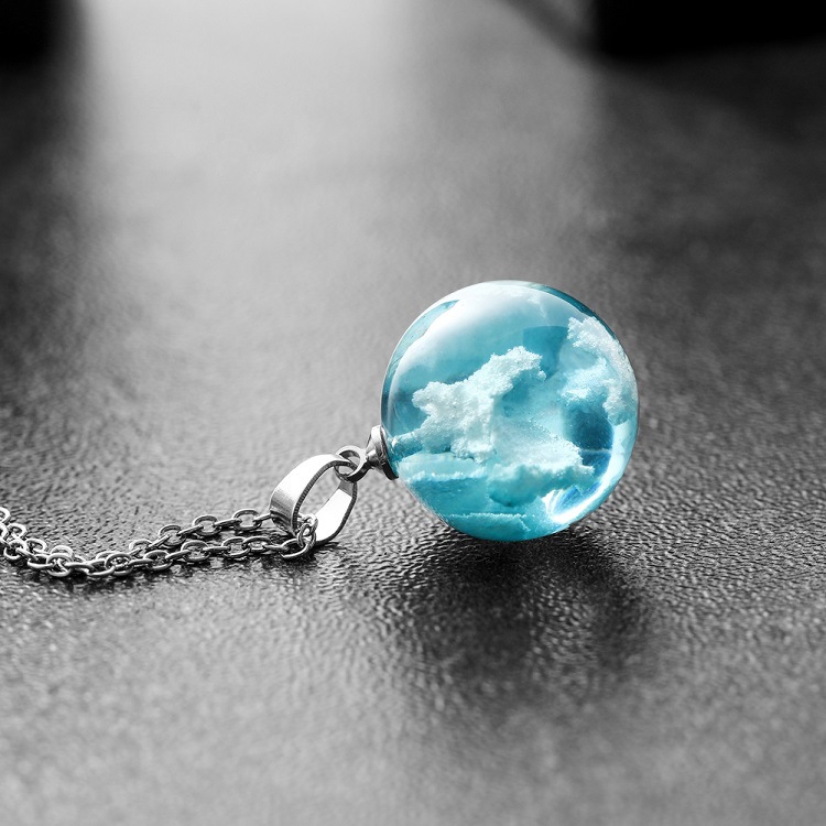 Transparent Spherical Resin Luminous Pendant Necklace