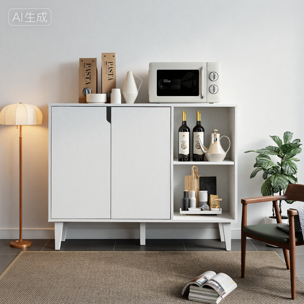 Sideboard Wood Storage Accent Cabinet TV Stand Home Bar Buffet With 2 Doors — image 10