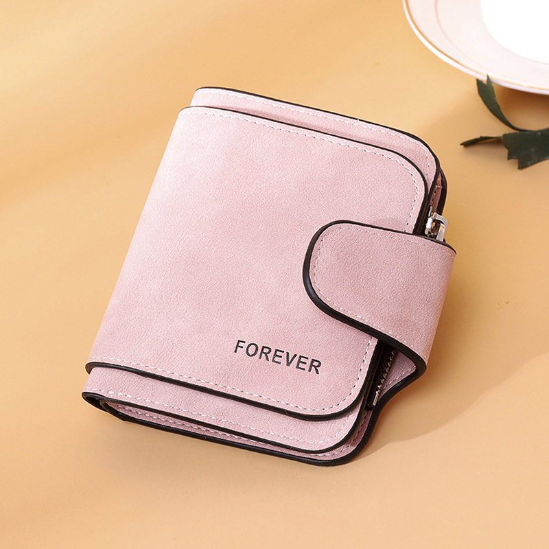 Frosted Multi-card Slot Buckle Wallet Card Holder