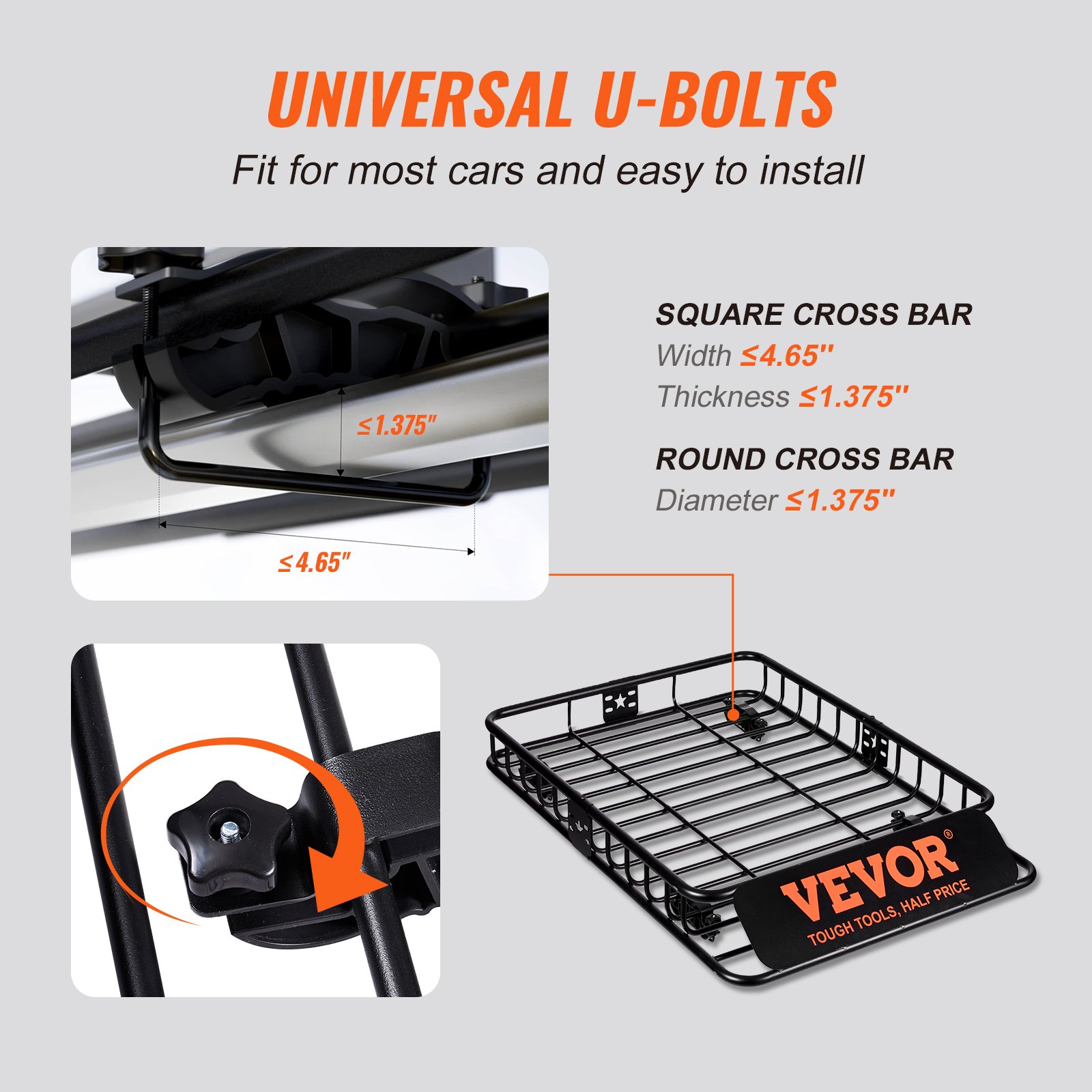 Roof Rack Cargo Basket 200 LBS Capacity 46x36x4.5 For SUV Truck Cars