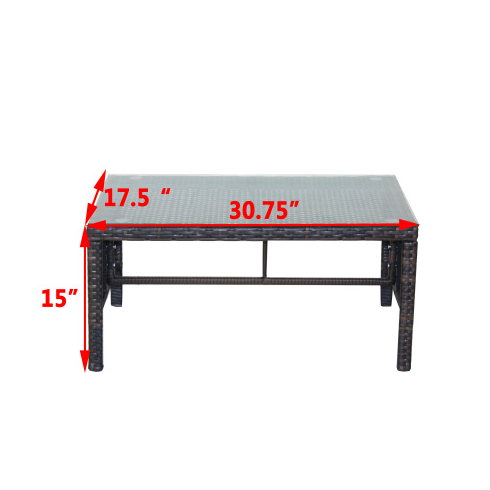 Outdoor Patio Furniture 1 Coffee Table With Clear Tempered Glass — foto 13