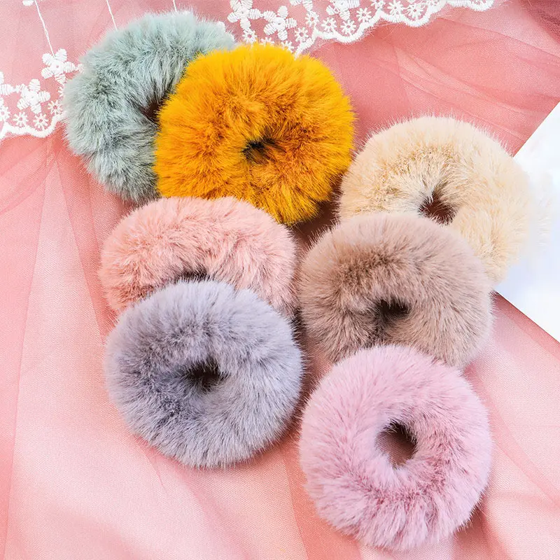 Women's Faux Fur Plush Solid Color Simple