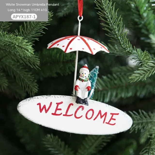 Nordic Iron Christmas Hot Air Balloon Parachute Pendant Creative Decorations Tree Charms Hangings Snowman Letters41G - Shop at LoveMi