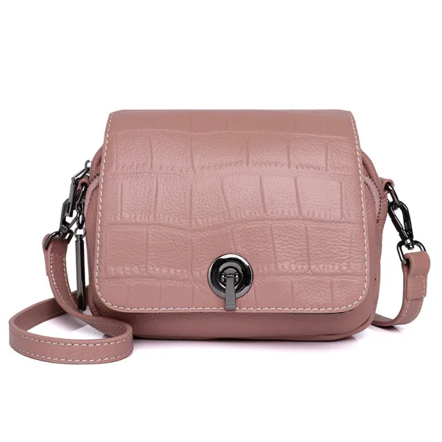 Korean Cosmetic Messenger Solid Color Dress With Bag Pink - Shop at LoveMi