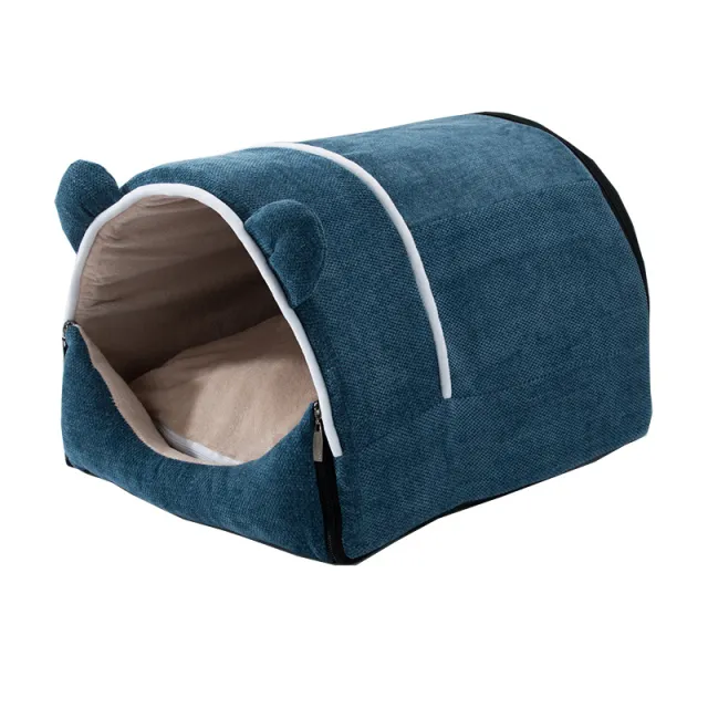 The Kennel Keeps Warm In Winter Removable And Washable House Type Enclosed Blue - Shop at LoveMi