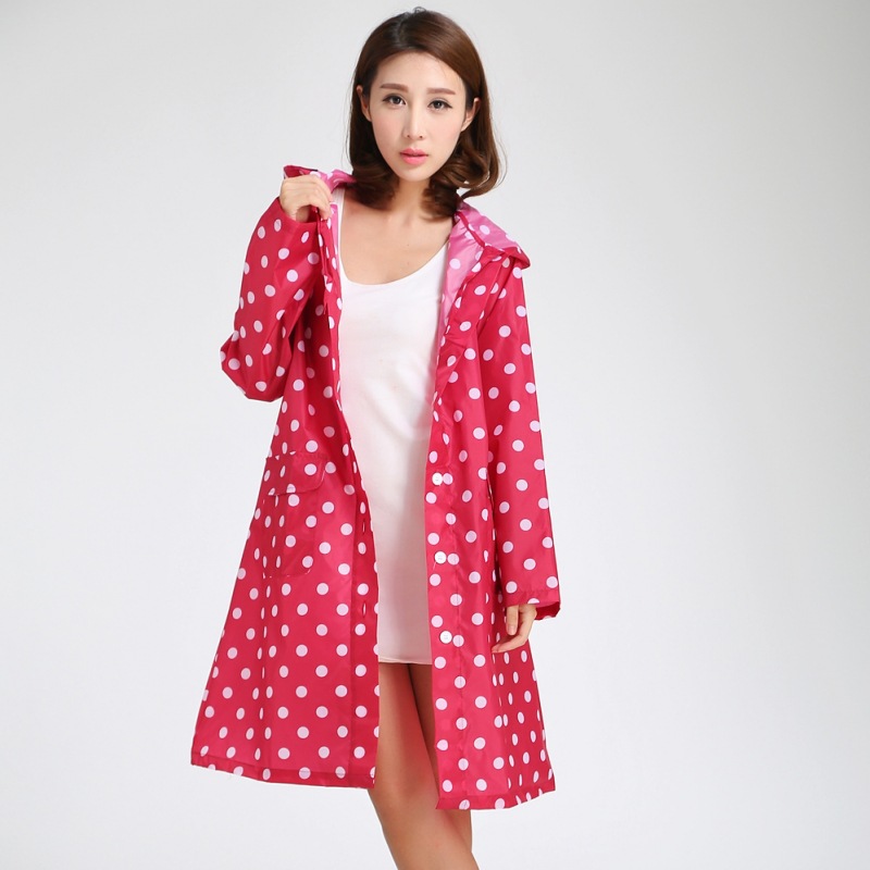 Adult Long Raincoat With Sleeves Waterproof Ladies Lightweight Breathable Hooded Poncho