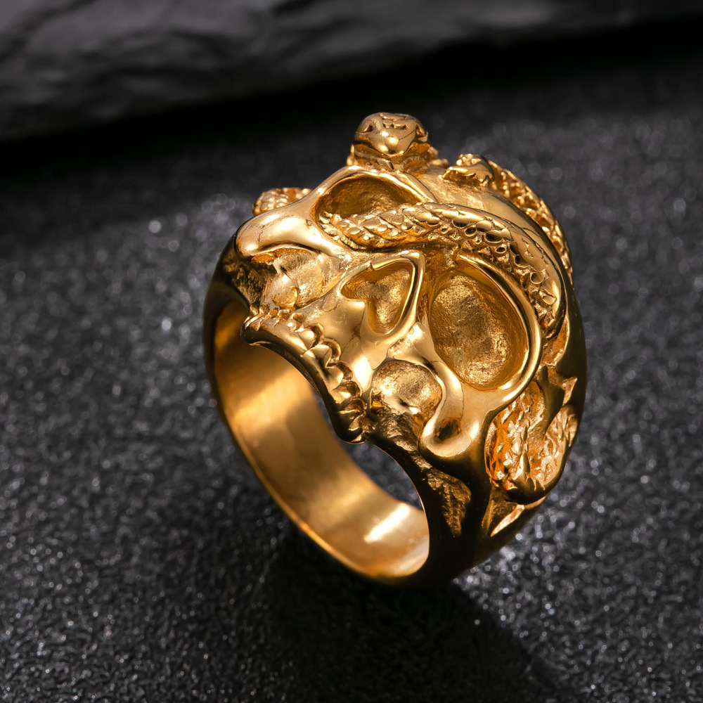 Bague Crâne Or
