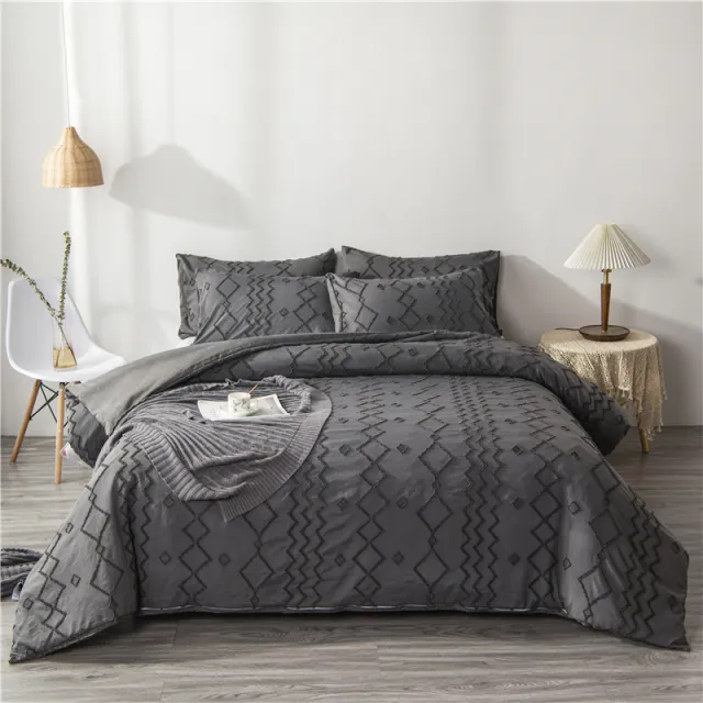 Quilt Cover Ins Bohemian Craft Three Or Four Sets Dark Grey - Shop at LoveMi