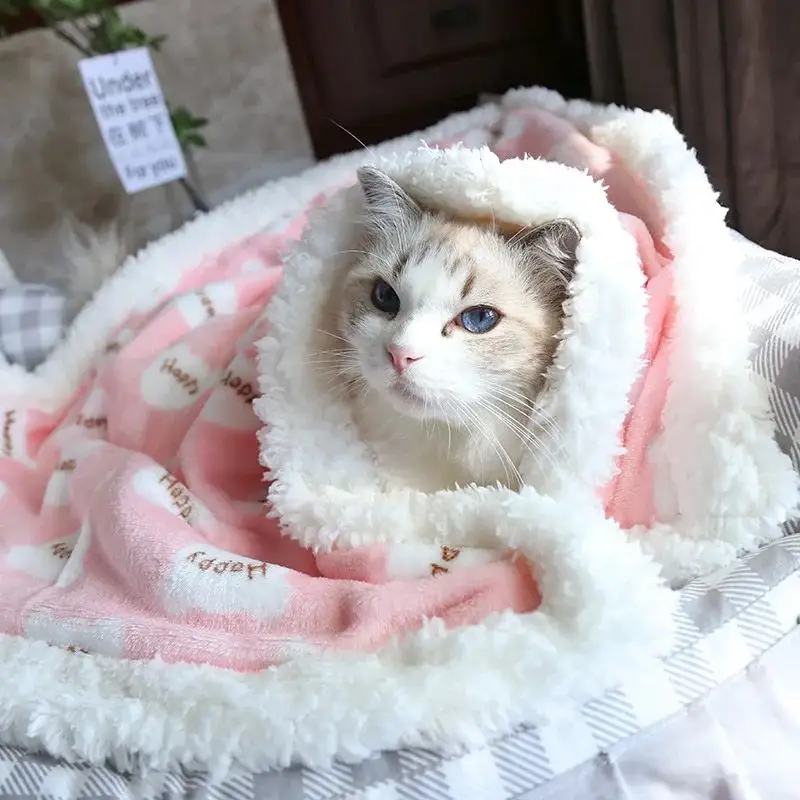 Thick Lamb Fleece Pet Dog Blanket Soft