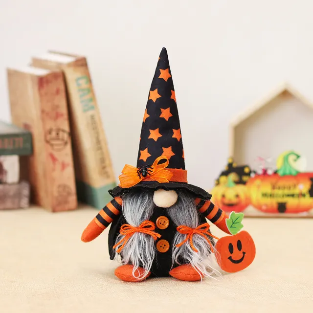 Cartoon Forest Man Doll Broom Ornament Orange - Shop at LoveMi