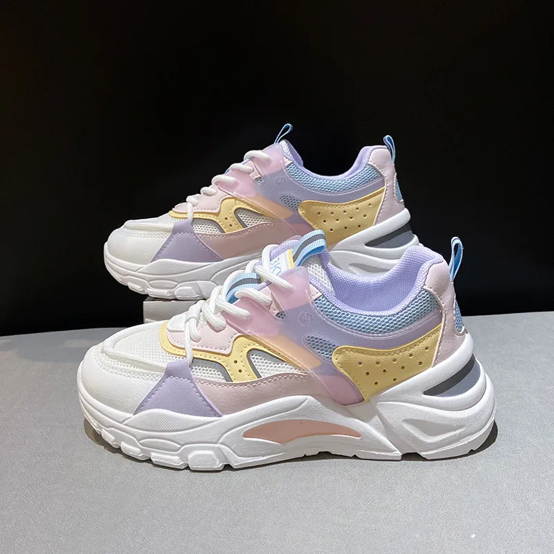 New Breathable Student Running Sneakers - Pink