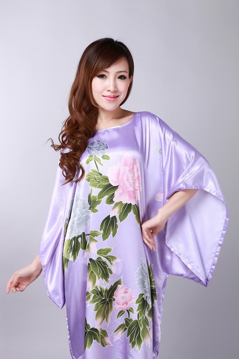 Title 5, Summer Cool Simulation Silk Round Neck Nightdress