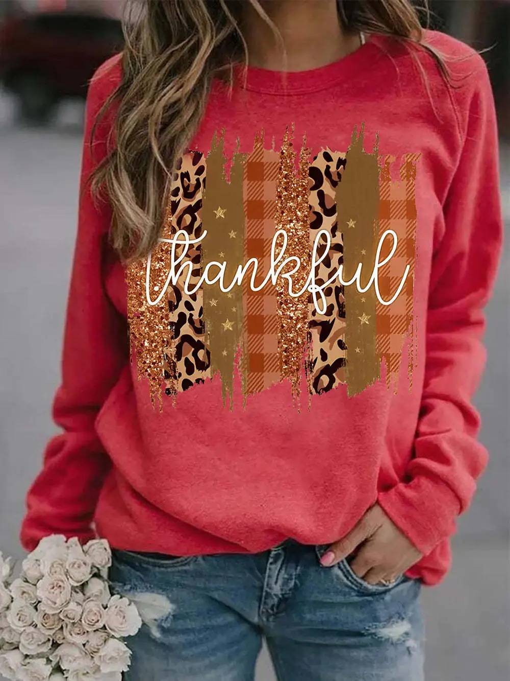 3D Fashion Loose Long Sleeve Top For Women - Ttb88771-L