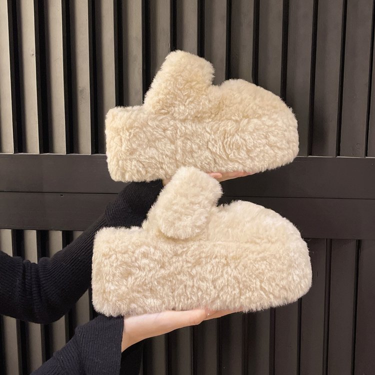 Faux Fur Platform Slippers, picture 2 of 3