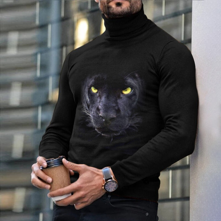 Title 1, Mens Autumn Winter Long Sleeve Turtleneck T Sh...