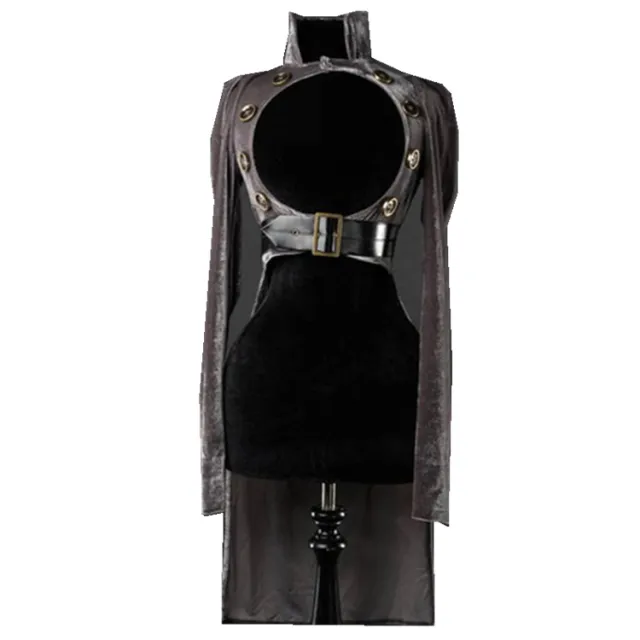 Long Sleeve Velvet Studded Cutout Tuxedo Dress Grey - Shop at LoveMi