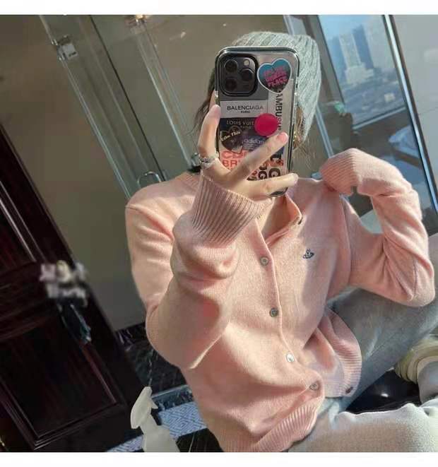 Ladies Round Neck Embroidered Knitted Sweater