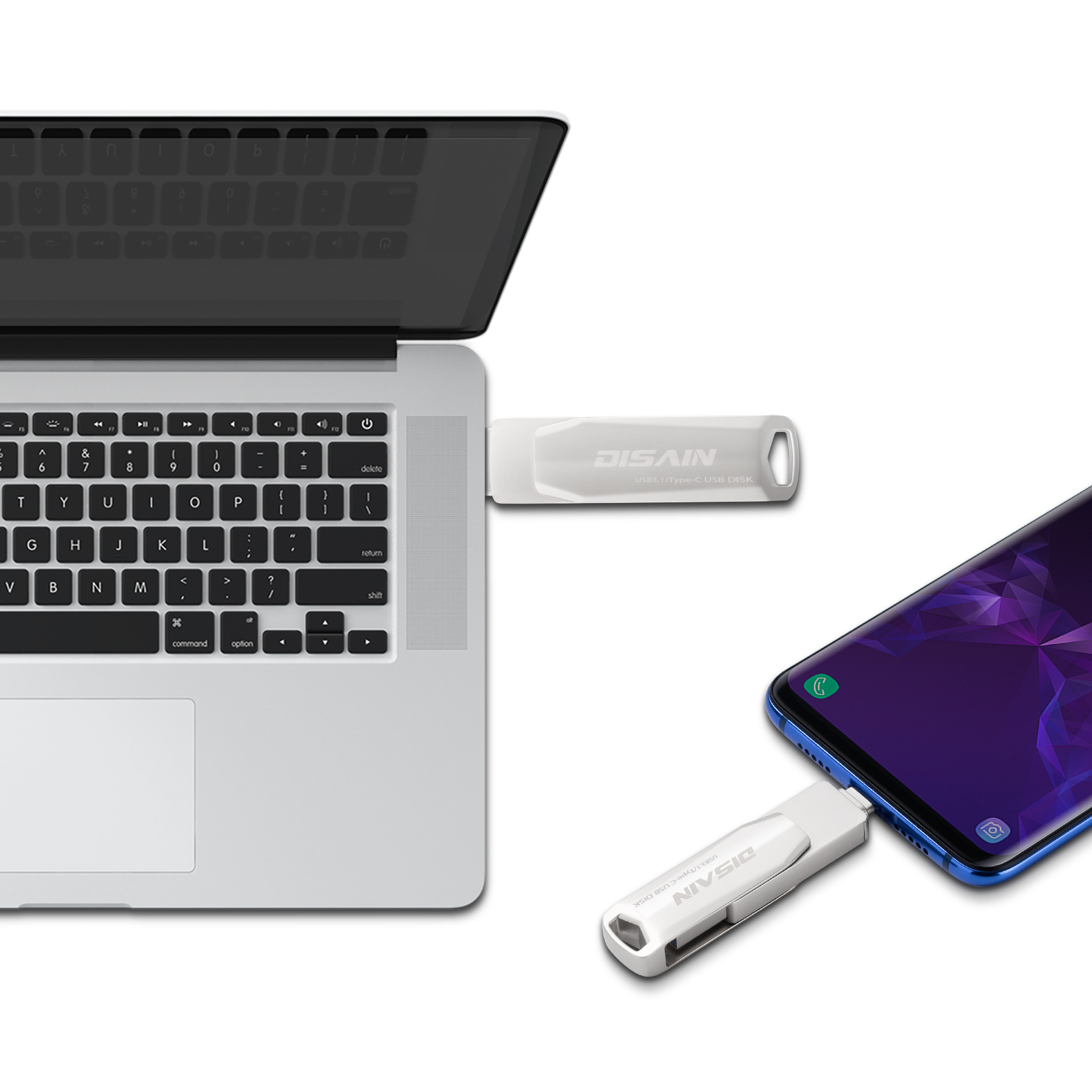 New Typec Metal Rotating USB  Drive Mobile — foto 7