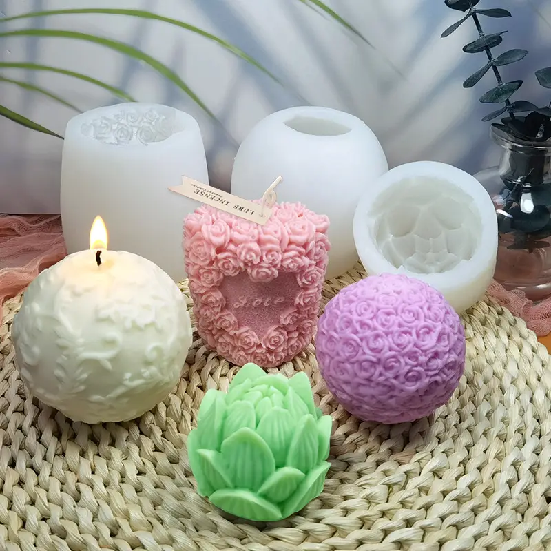 New Rose Ball Silicone Creative Homemade Aroma Candle Handmade Soap