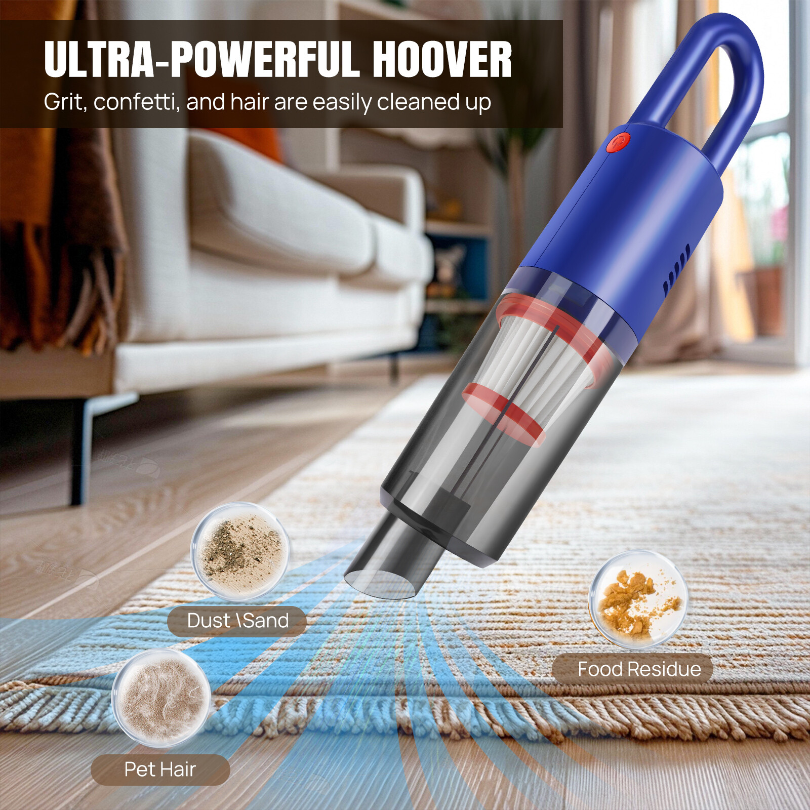 Cordless Handheld Car Vacuum Cleaner Wet Dry Powerful Strong Suction Cleaning — image 7
