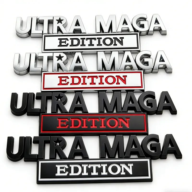 2pcs Ultra MAGA Edition Emblems, Emblem 3D Badge Decal Car Truck SUV,Refrigerator Sticker,Window Display Stickers,Bicycles, Laptops, Fridges